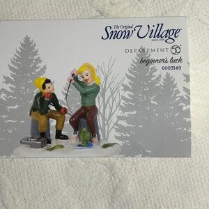 Dept 56 Village figure "Beginner's Luck" Fishing Couple Snow Village